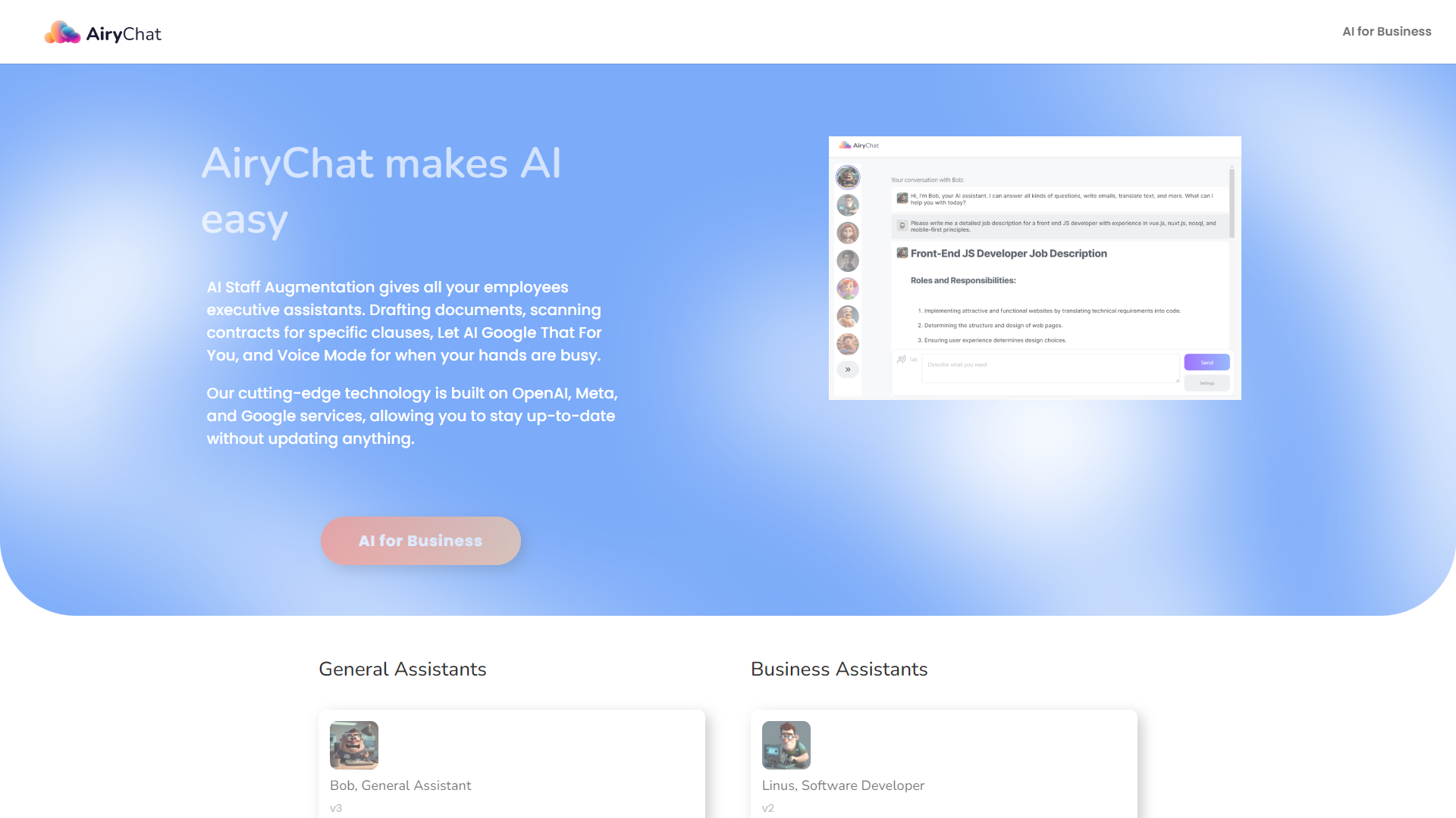 Thumbnail of AiryChat AI Assistants