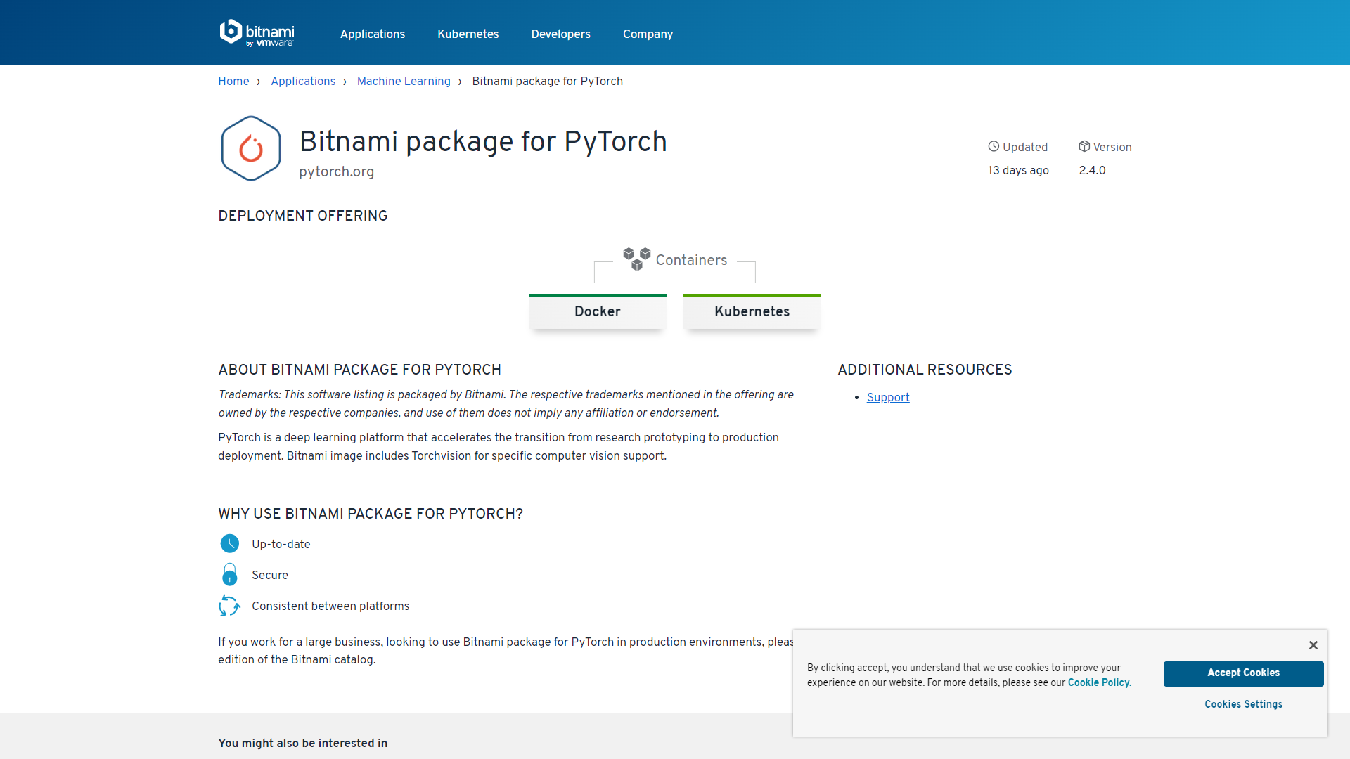 Thumbnail of Bitnami Pytorch