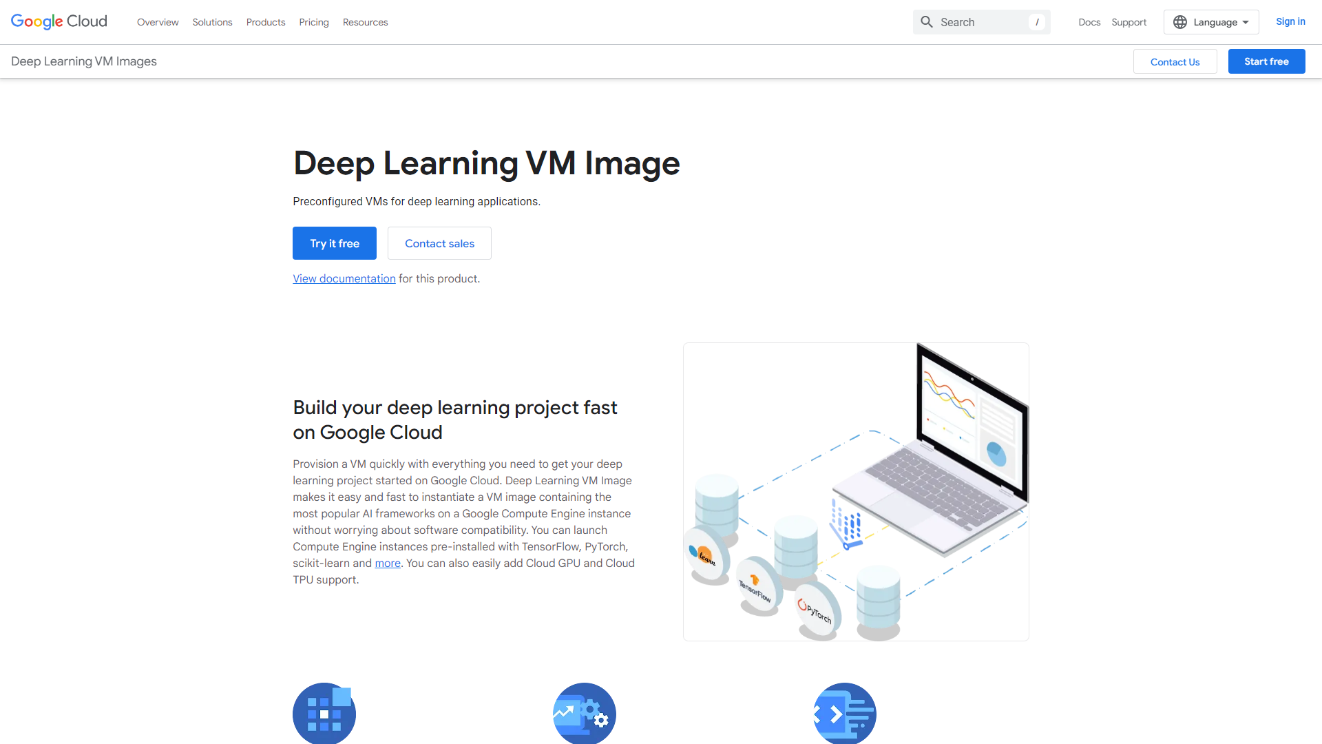 Thumbnail of Google Cloud Deep Learning VM Image