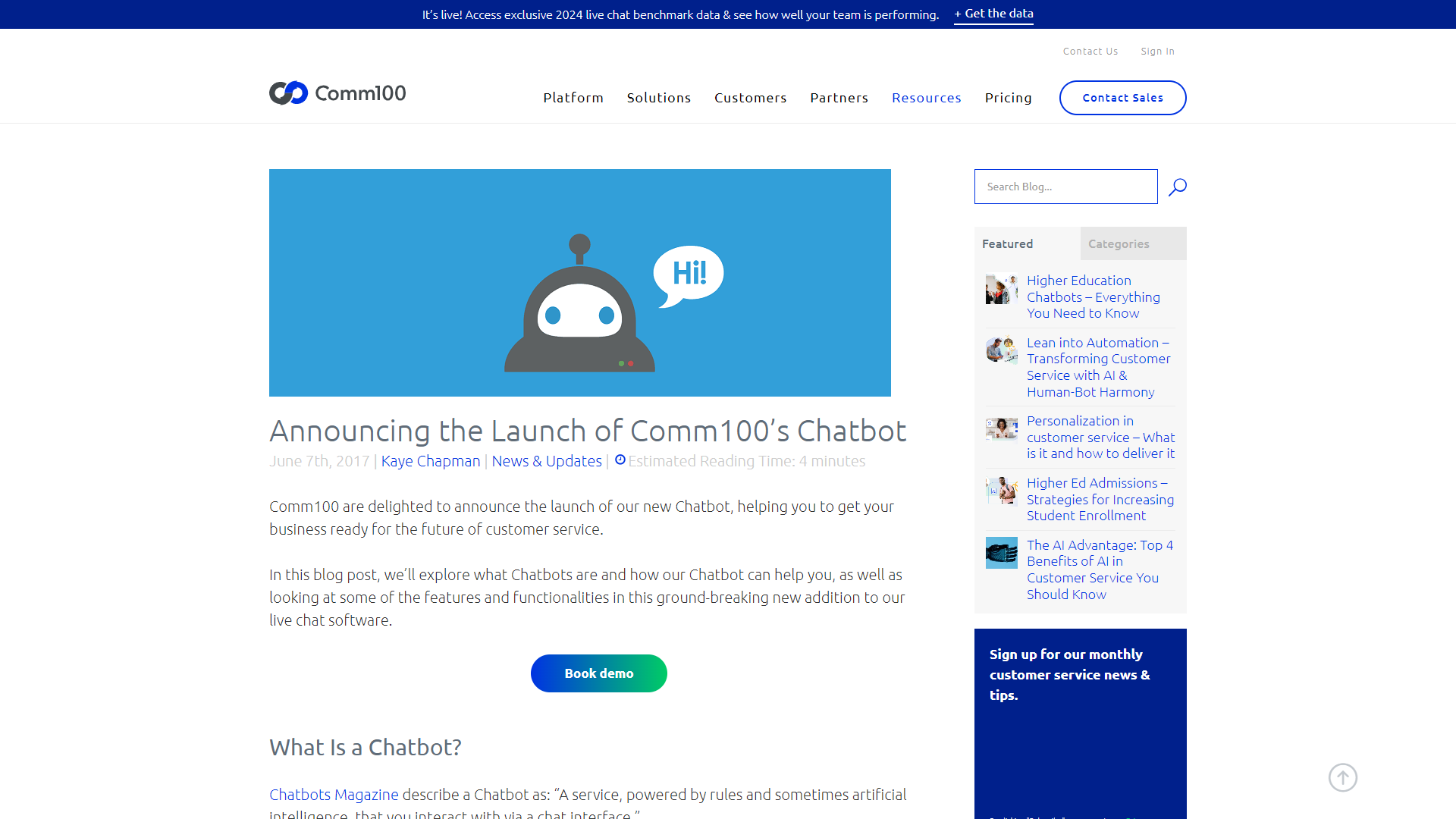 Thumbnail of Comm100 Chatbot