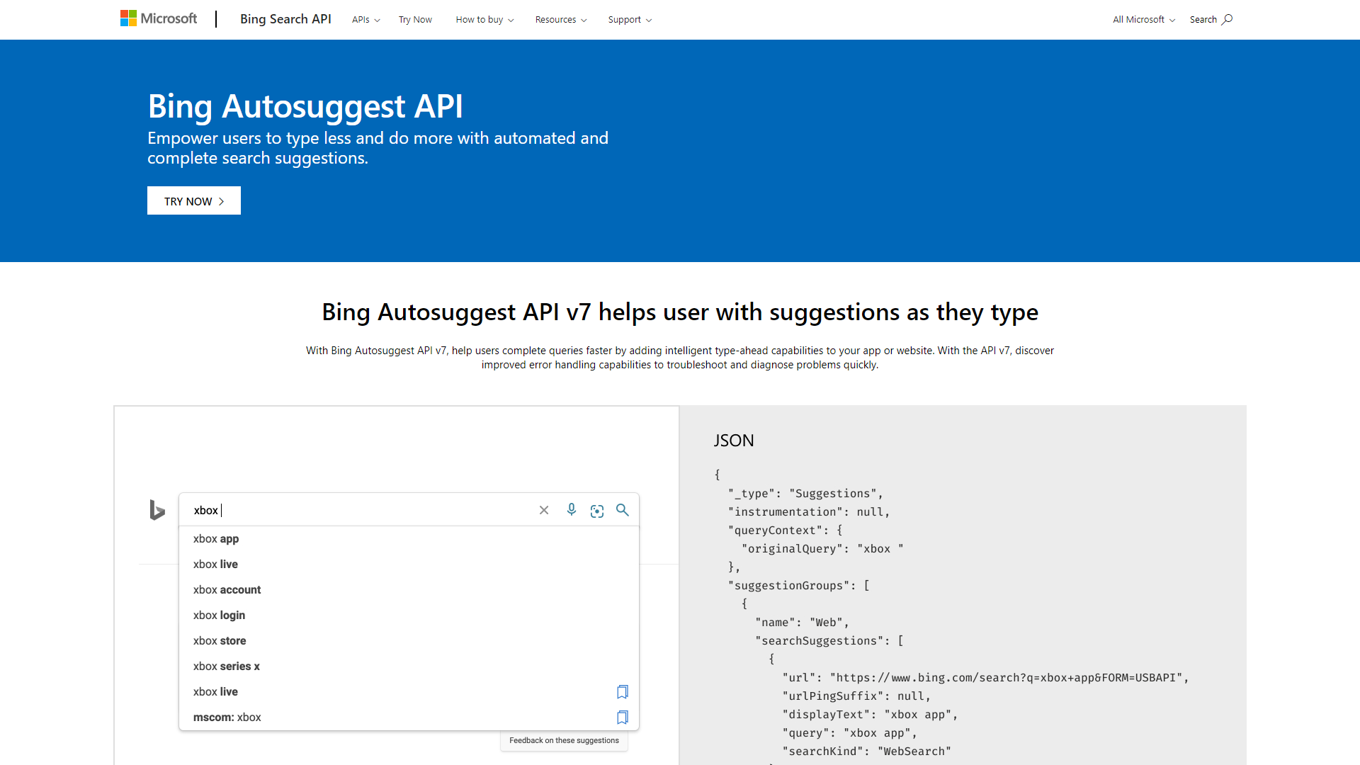 Thumbnail of Microsoft Bing Autosuggest API