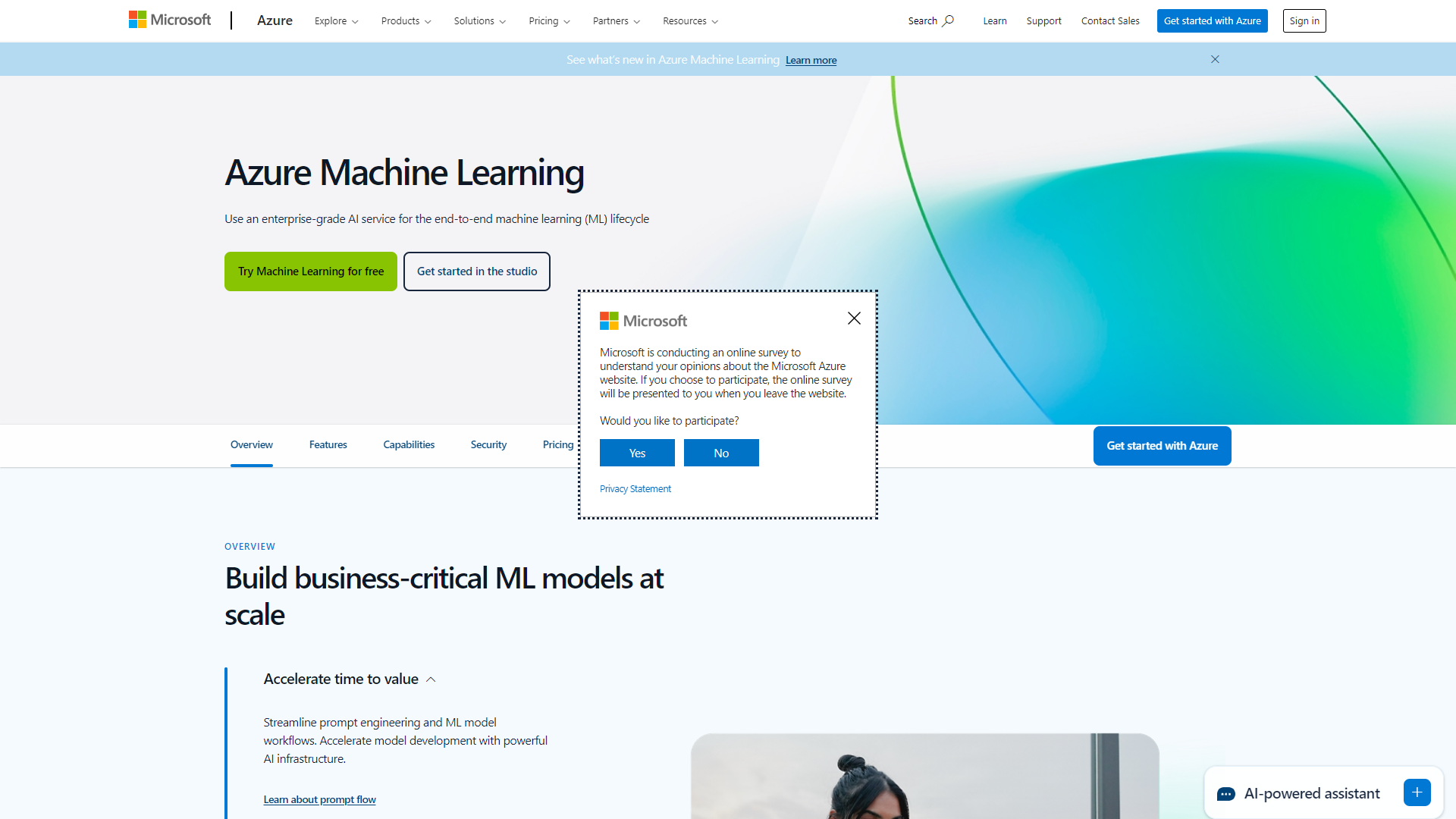 Thumbnail of Azure Machine Learning