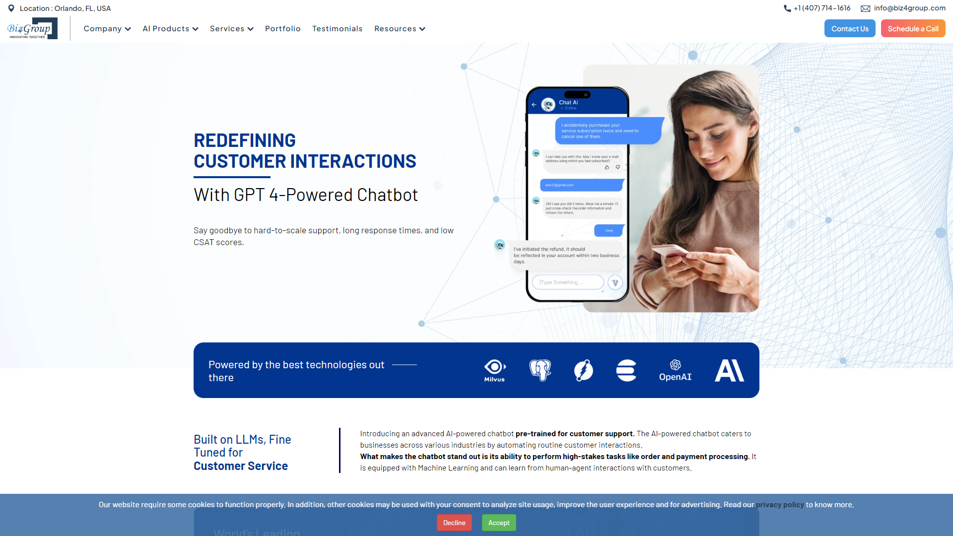 Thumbnail of Biz4Group Customer Service AI Chatbot