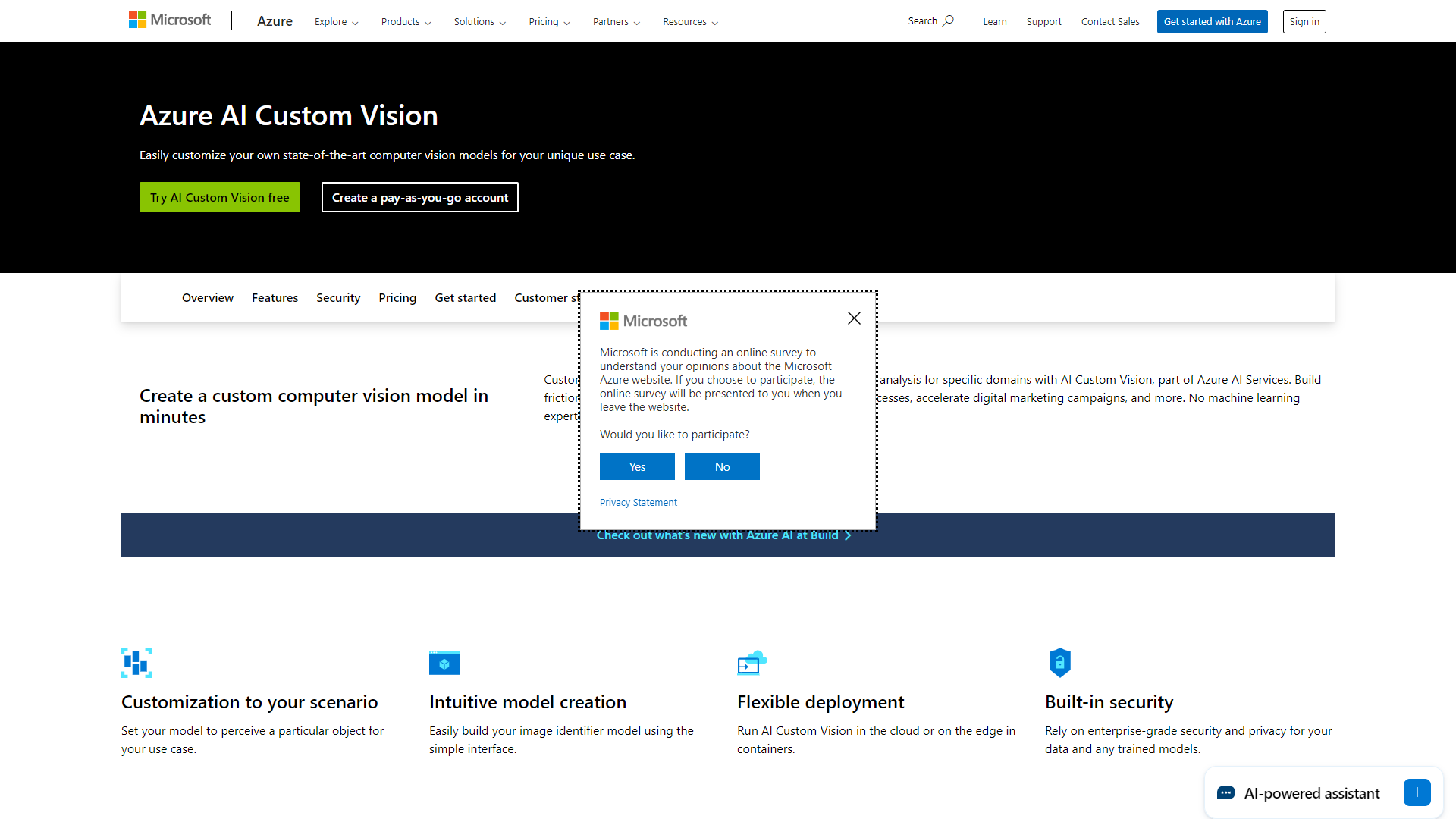 Thumbnail of Azure Custom Vision Service