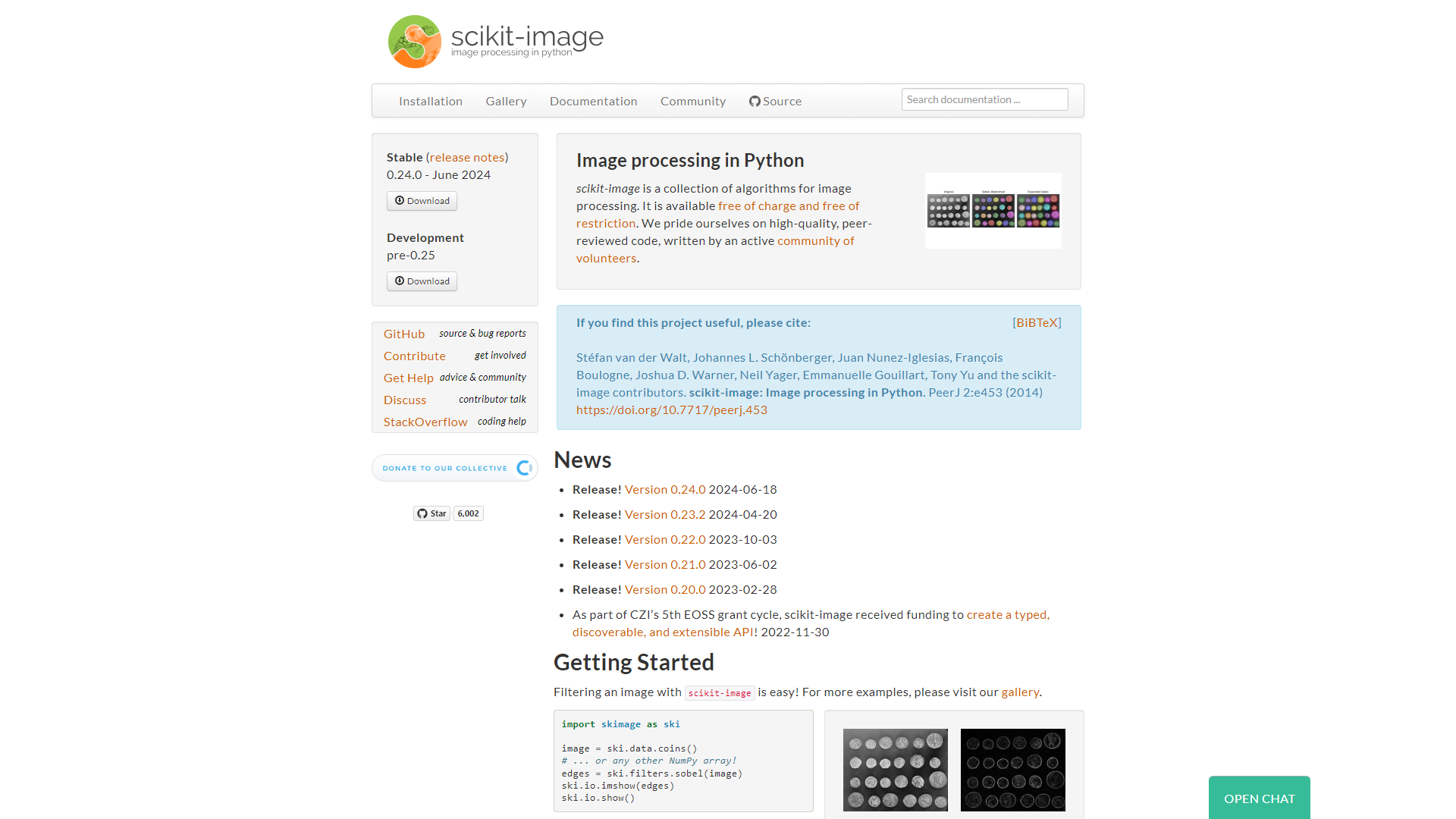 Thumbnail of scikit-image