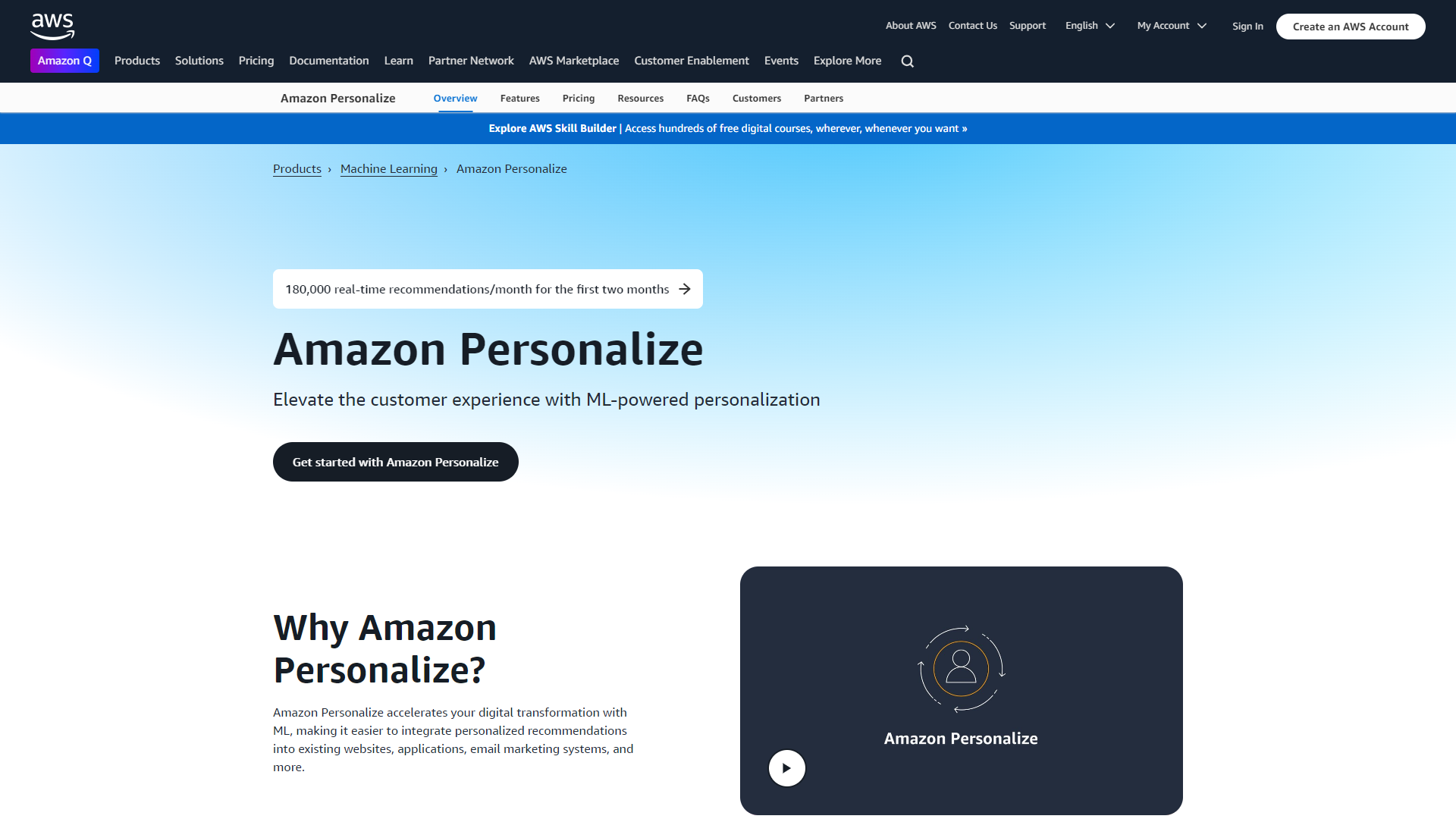 Thumbnail of Amazon Personalize