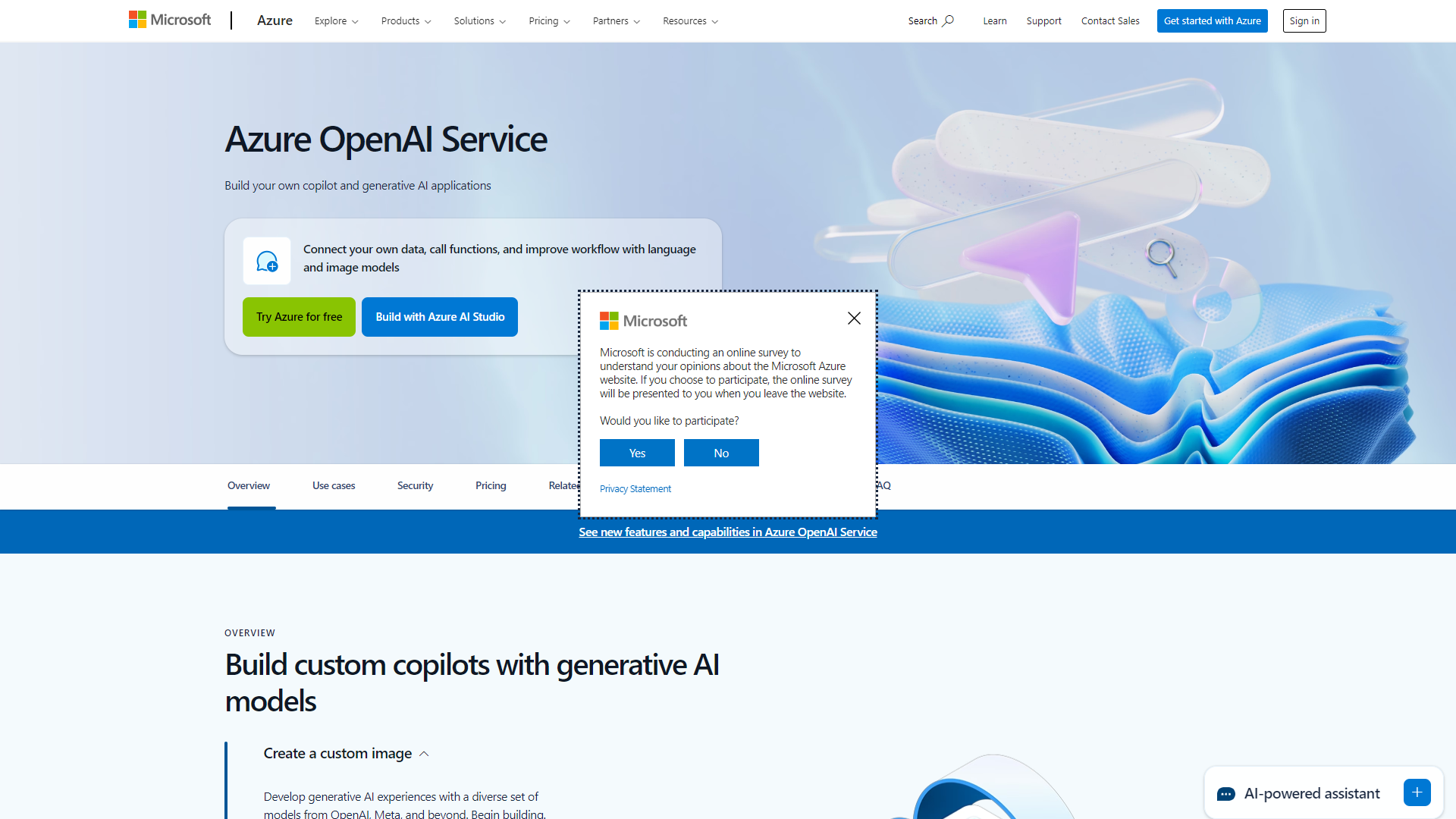 Thumbnail of Azure OpenAI Service