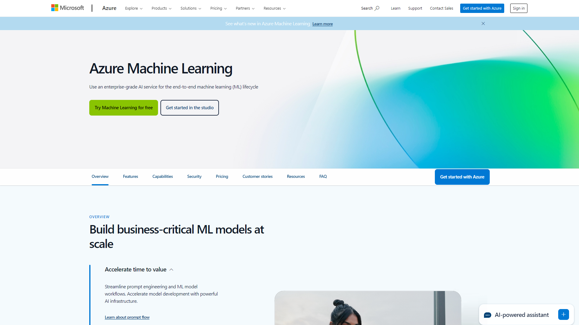 Thumbnail of Azure Machine Learning