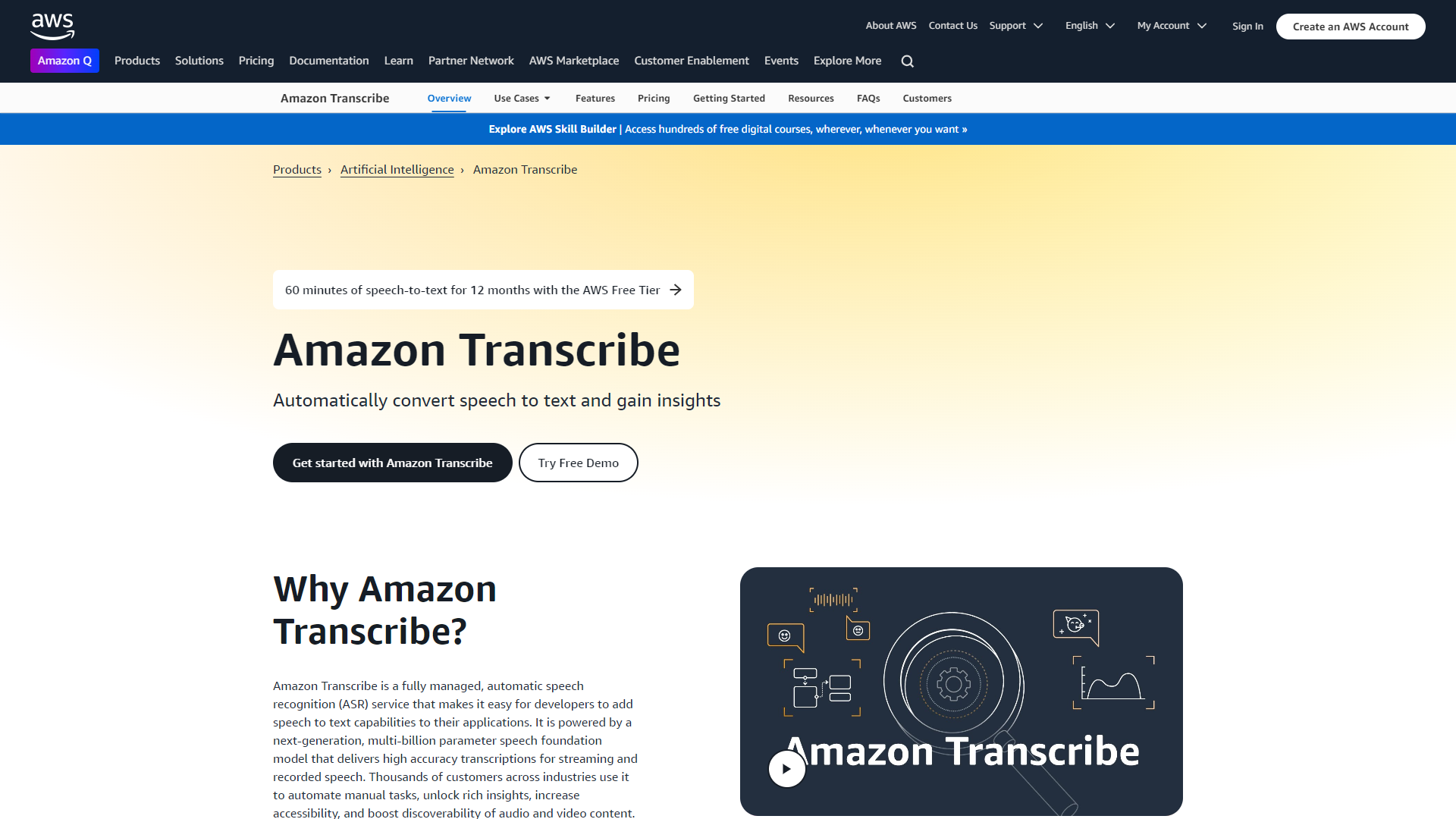 Thumbnail of Amazon Transcribe